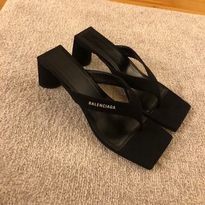 Balenciaga double square flip flop
